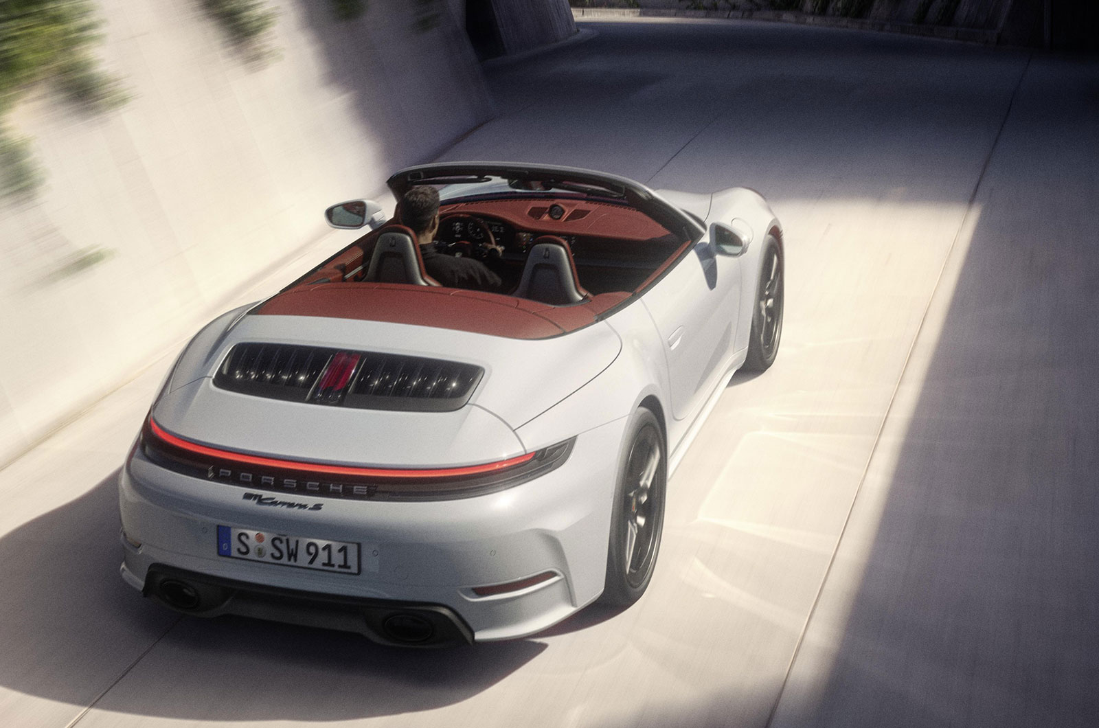 Porsche 911 Cabriolet driving rear