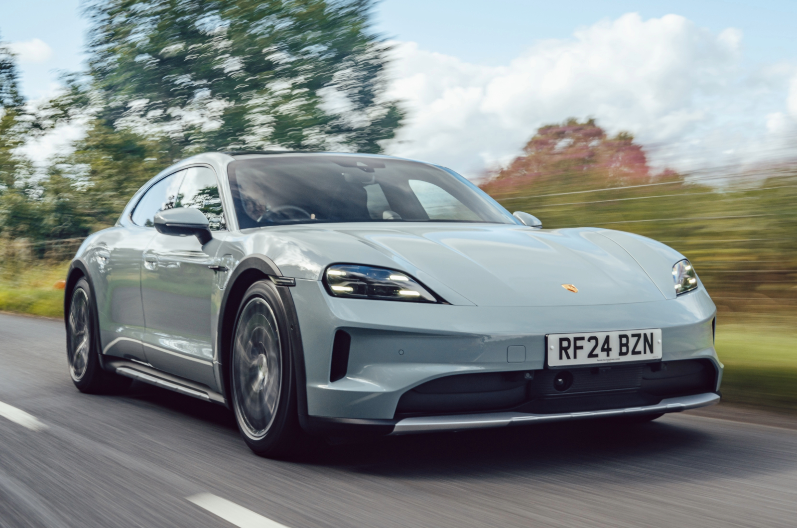 Porsche Taycan Cross Turismo side driving