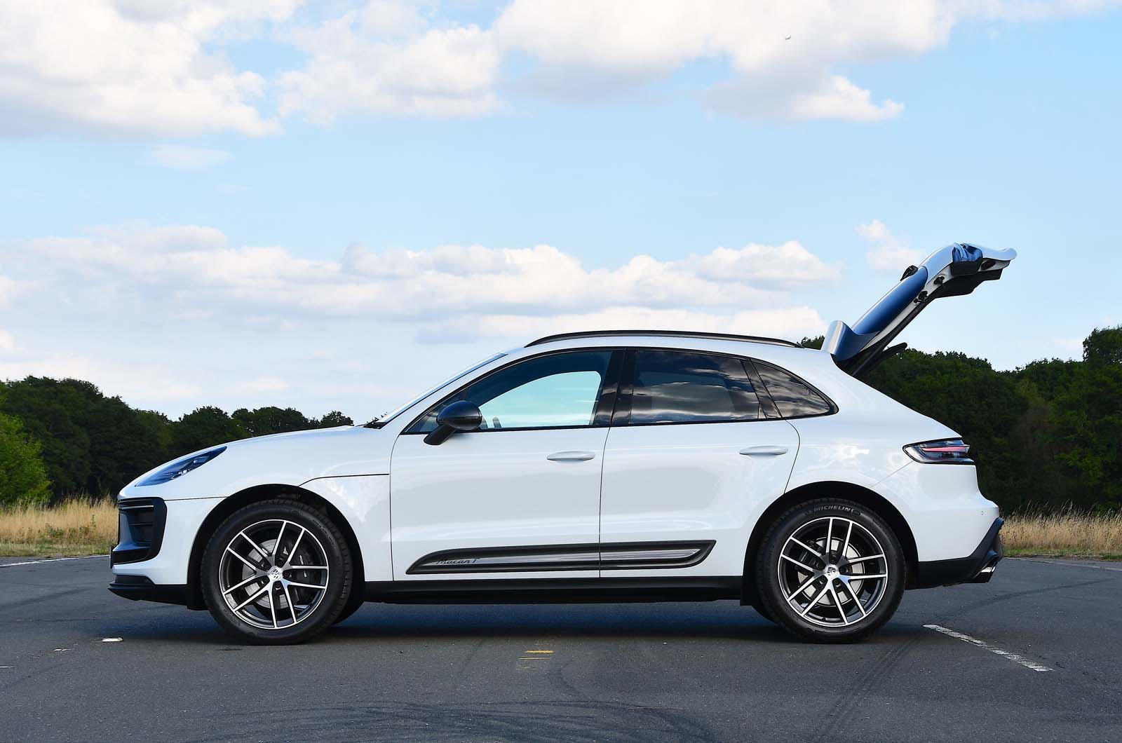Porsche Macan T side with boot open