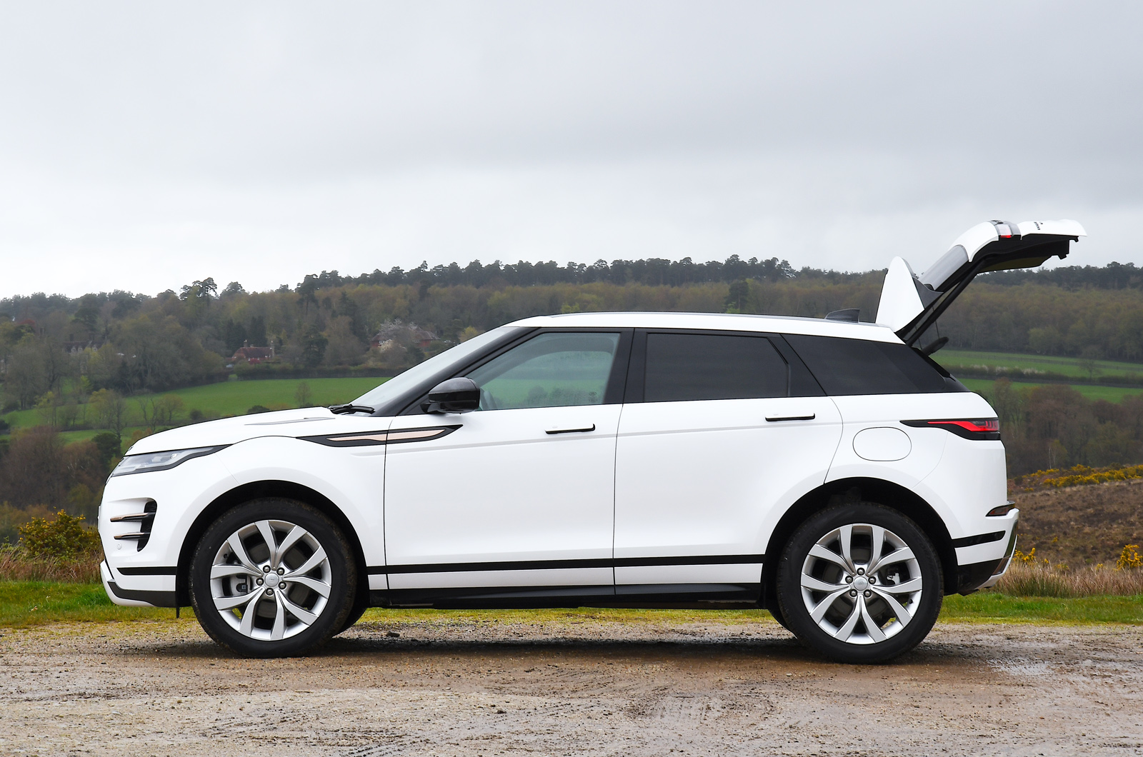 Range Rover Evoque side with boot open