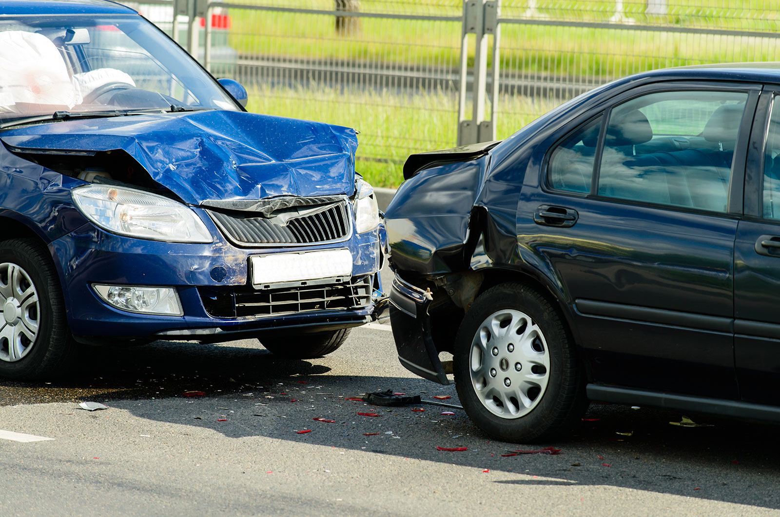 Crashed cars