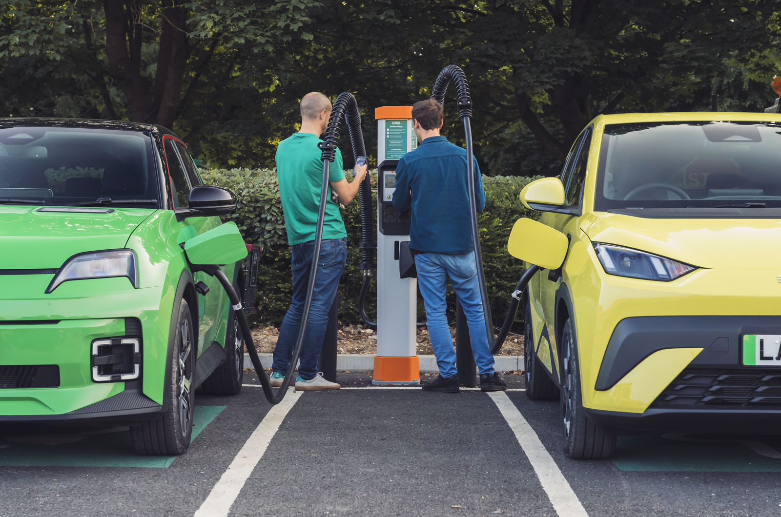 Renault 5 and BYD Dolphin Surf charging