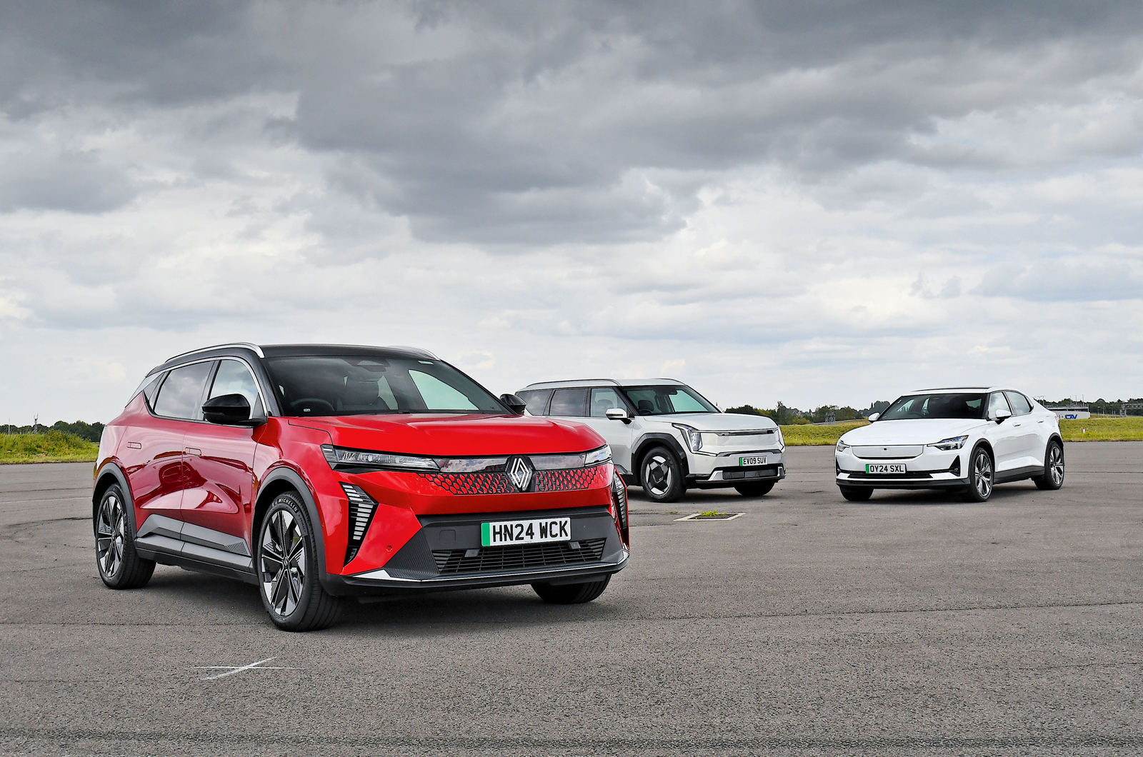 Renault Scenic with Kia EV9 and Polestar 2