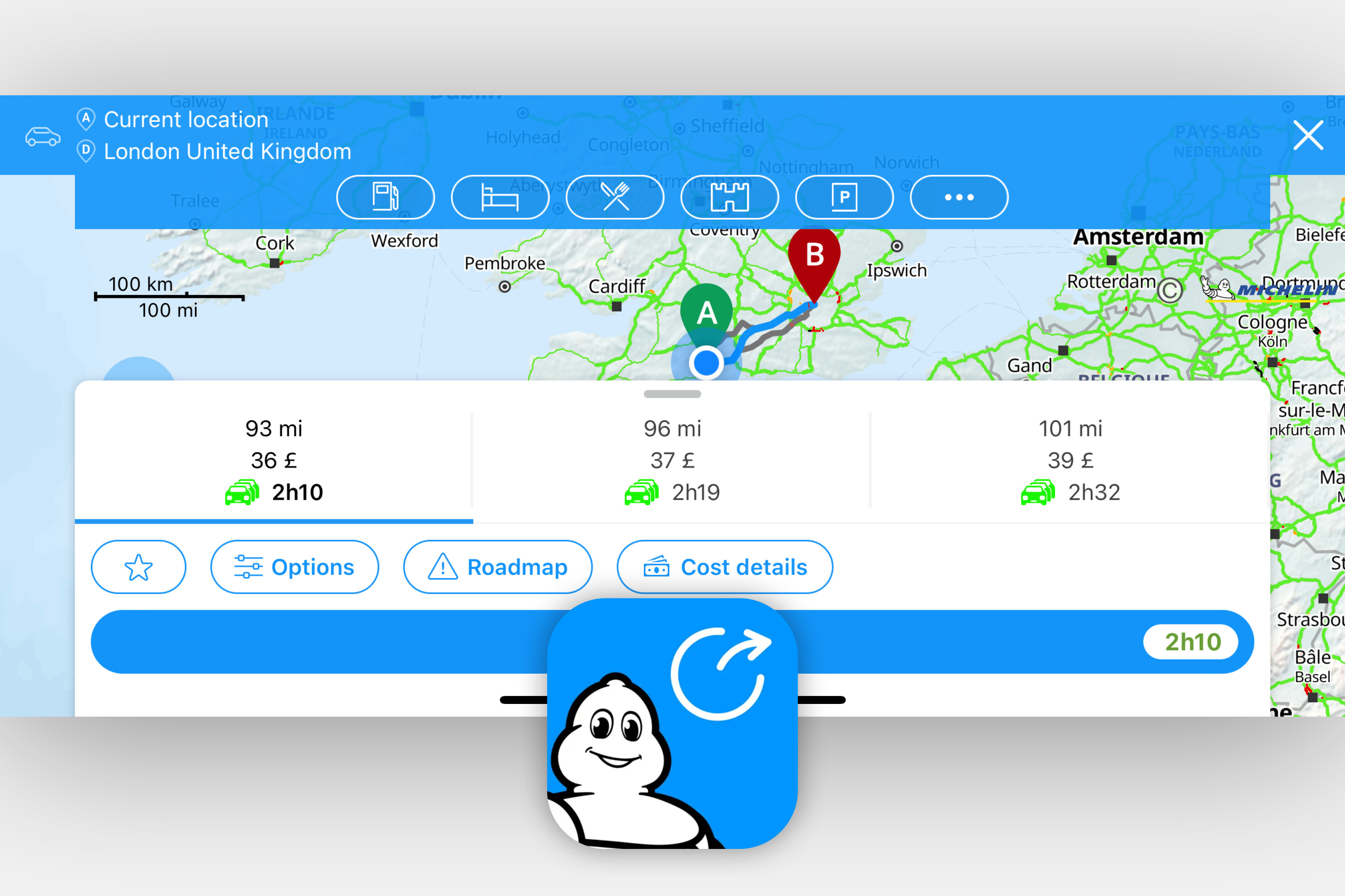 ViaMichelin sat-nav app