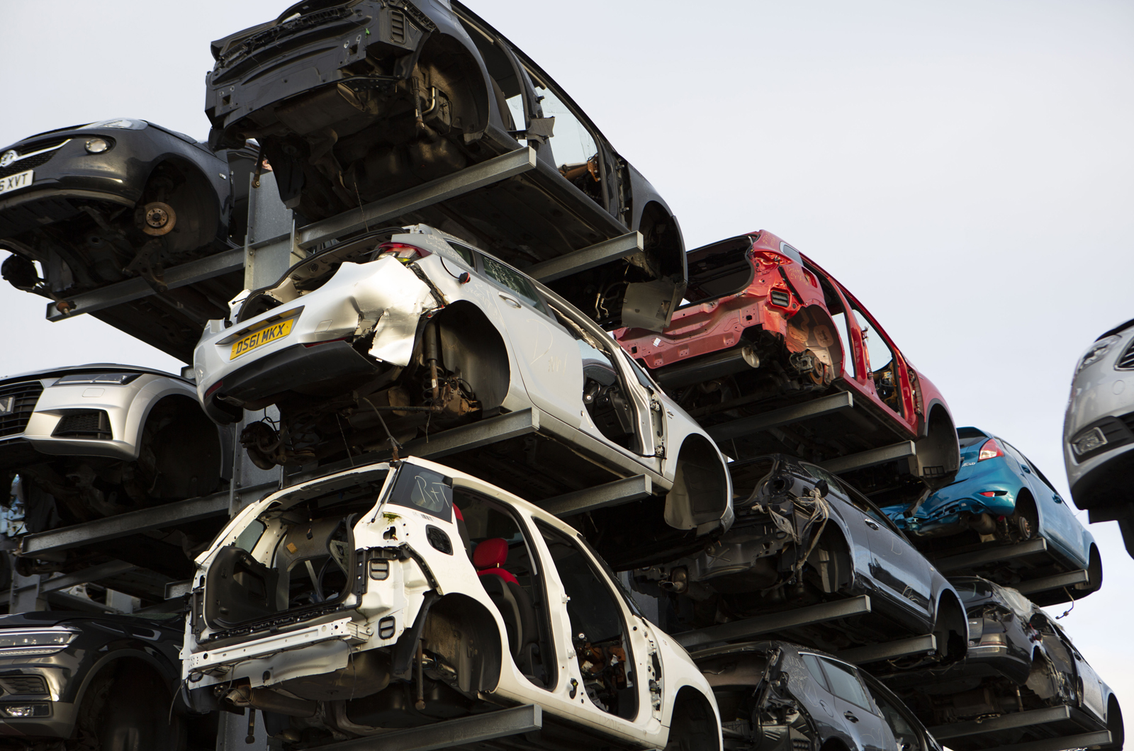 Scrapyard car racks