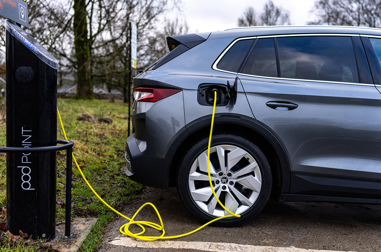 Skoda Elroq plugged in and charging