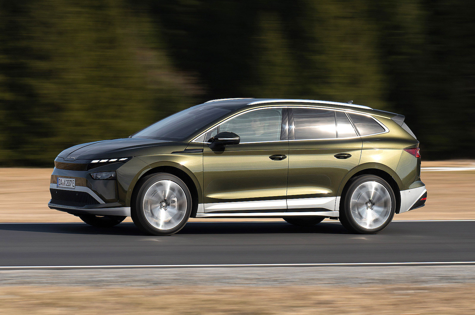 Skoda Enyaq left driving