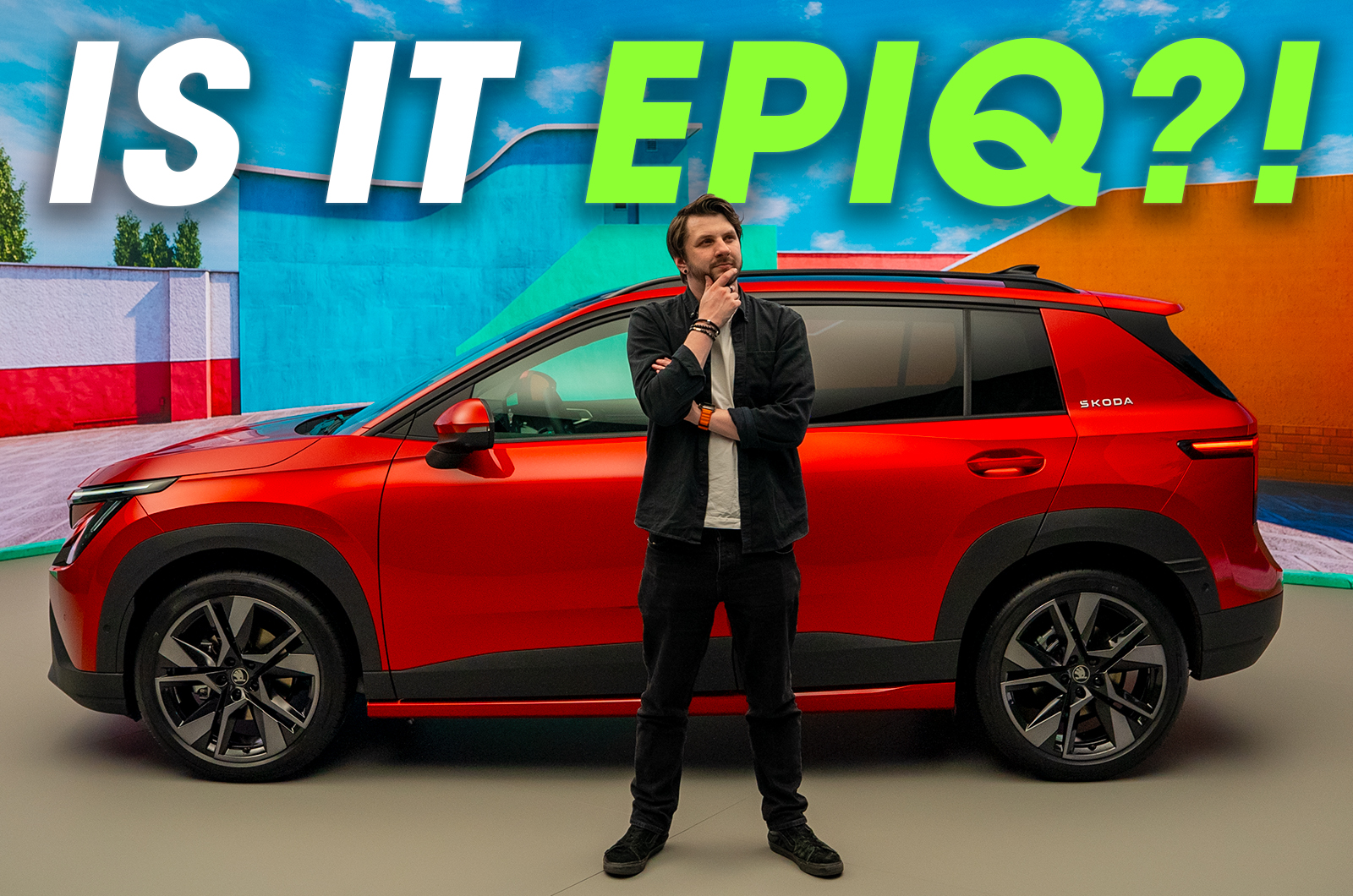 Dan Jones stood beside the Skoda Epiq
