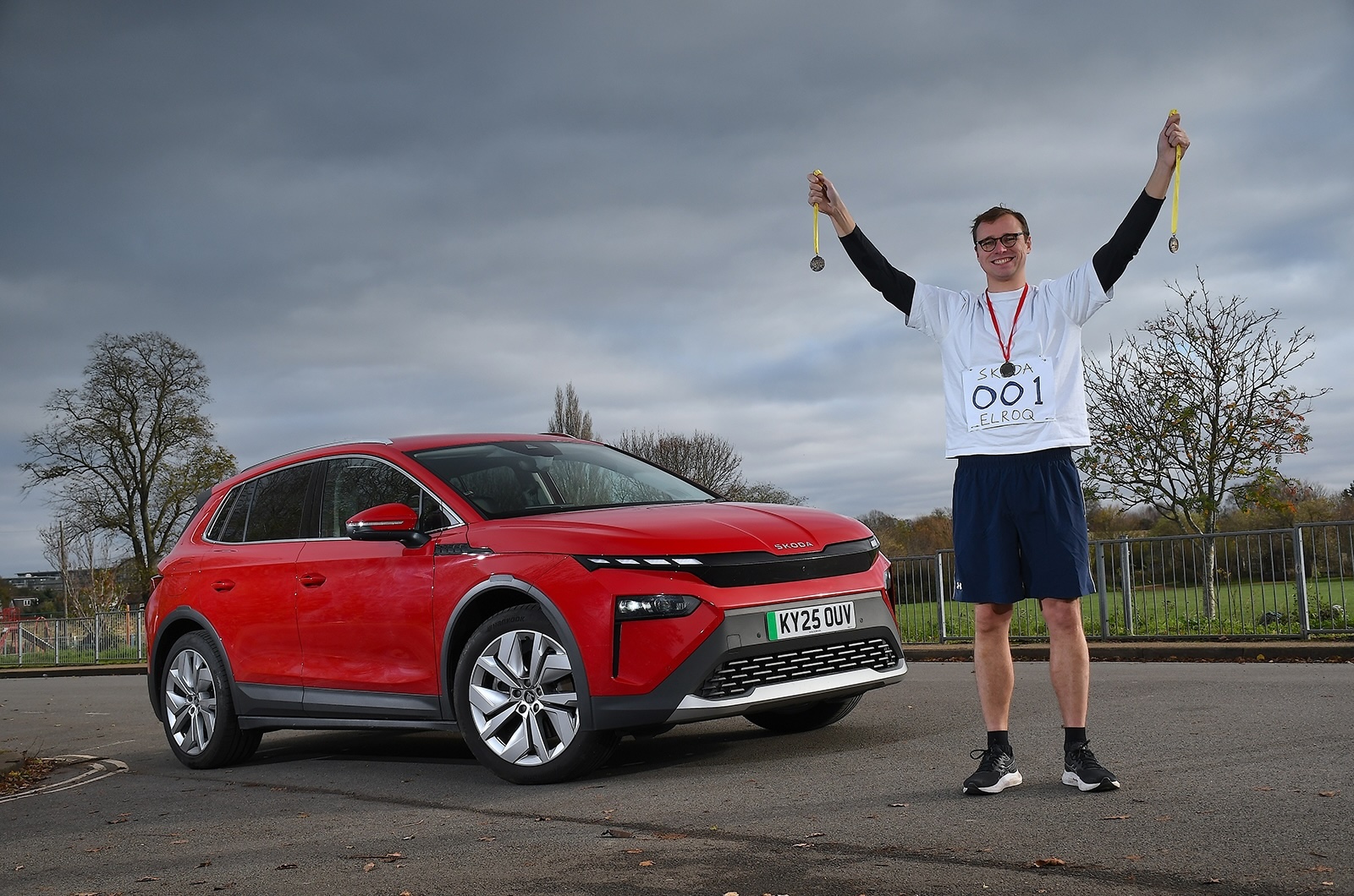 Skoda Elroq long-term goodbye with George Hill as marathon runner