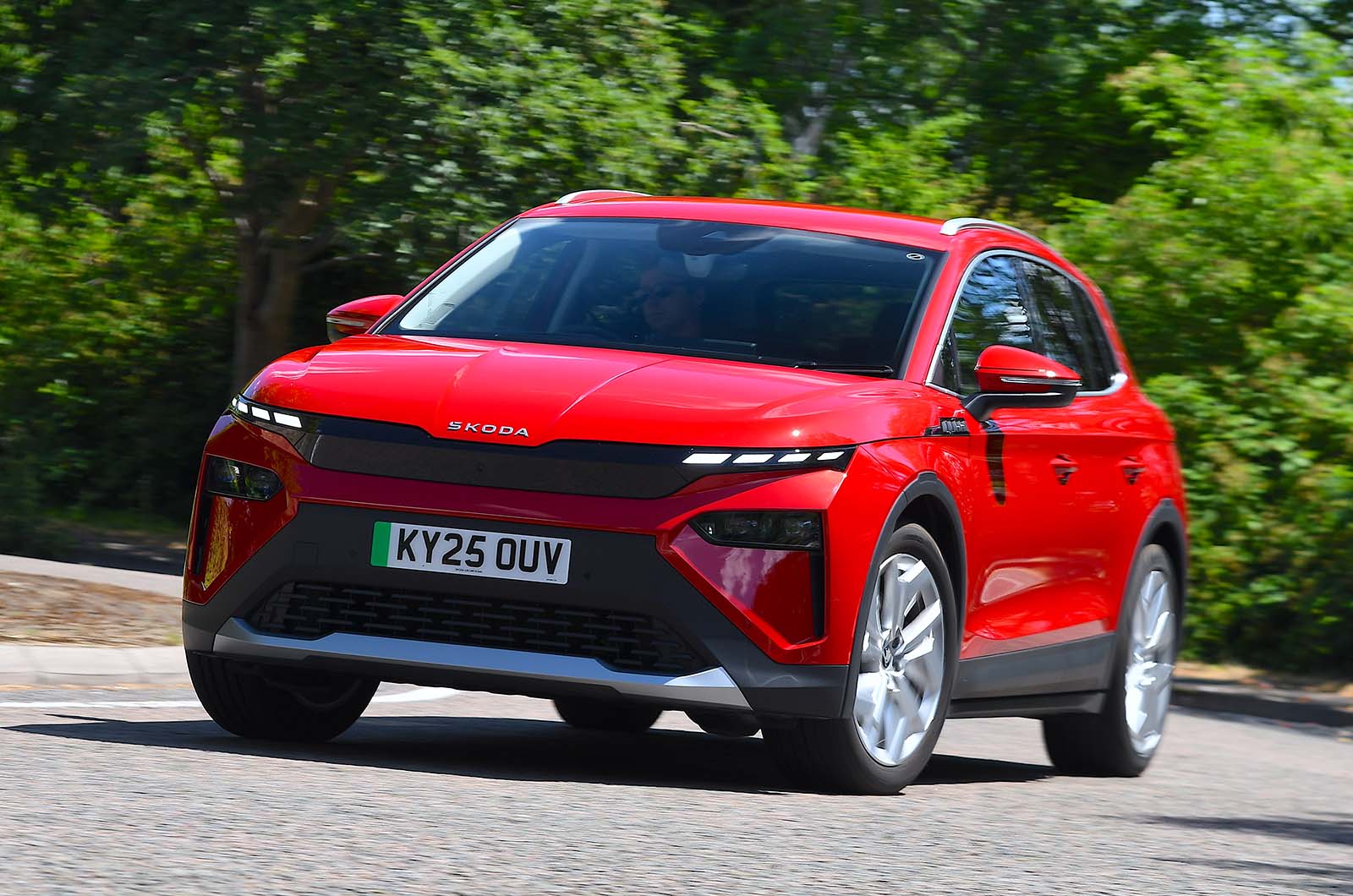 Skoda Elroq front cornering red