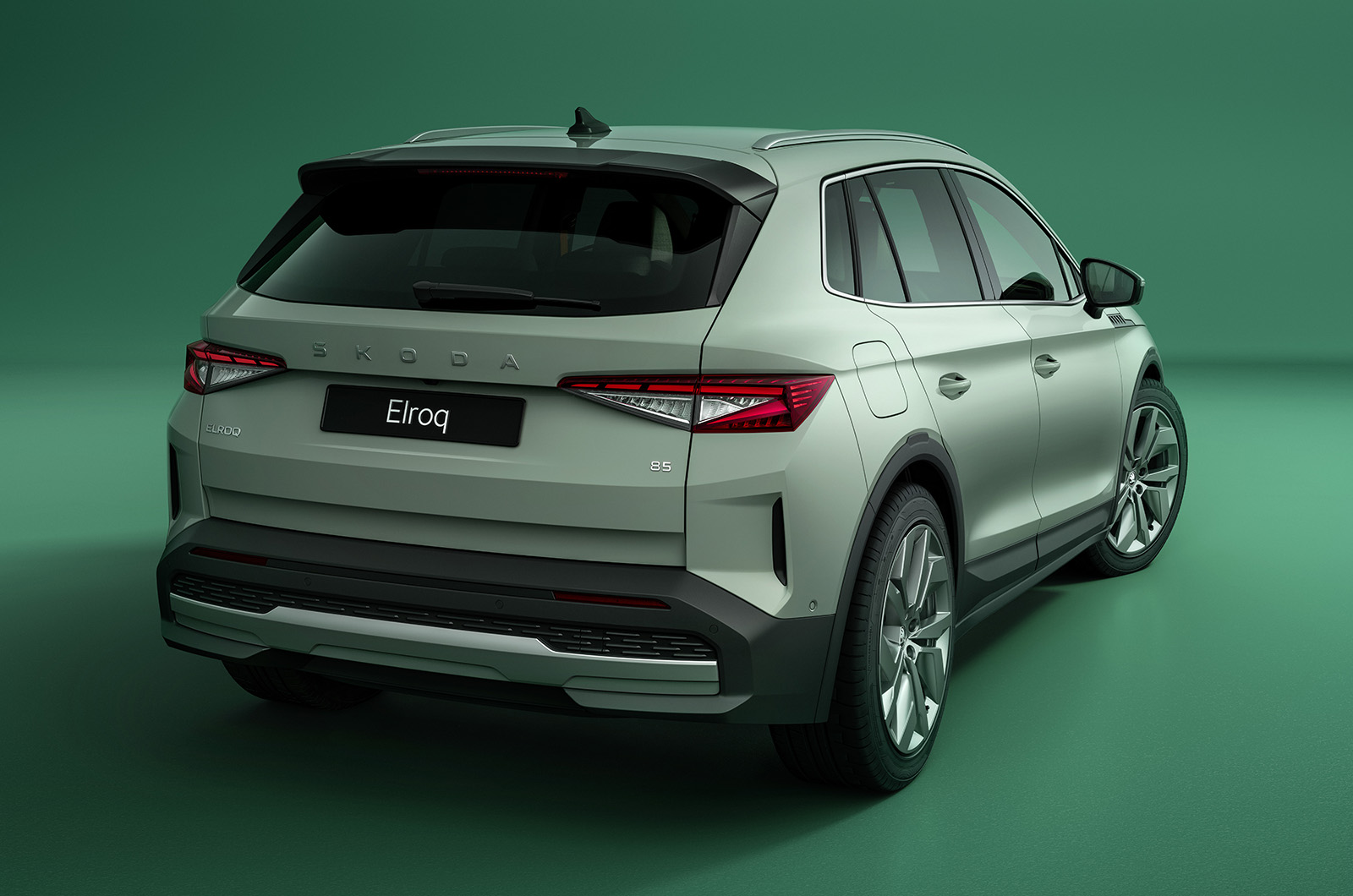 Skoda Elroq rear three-quarters