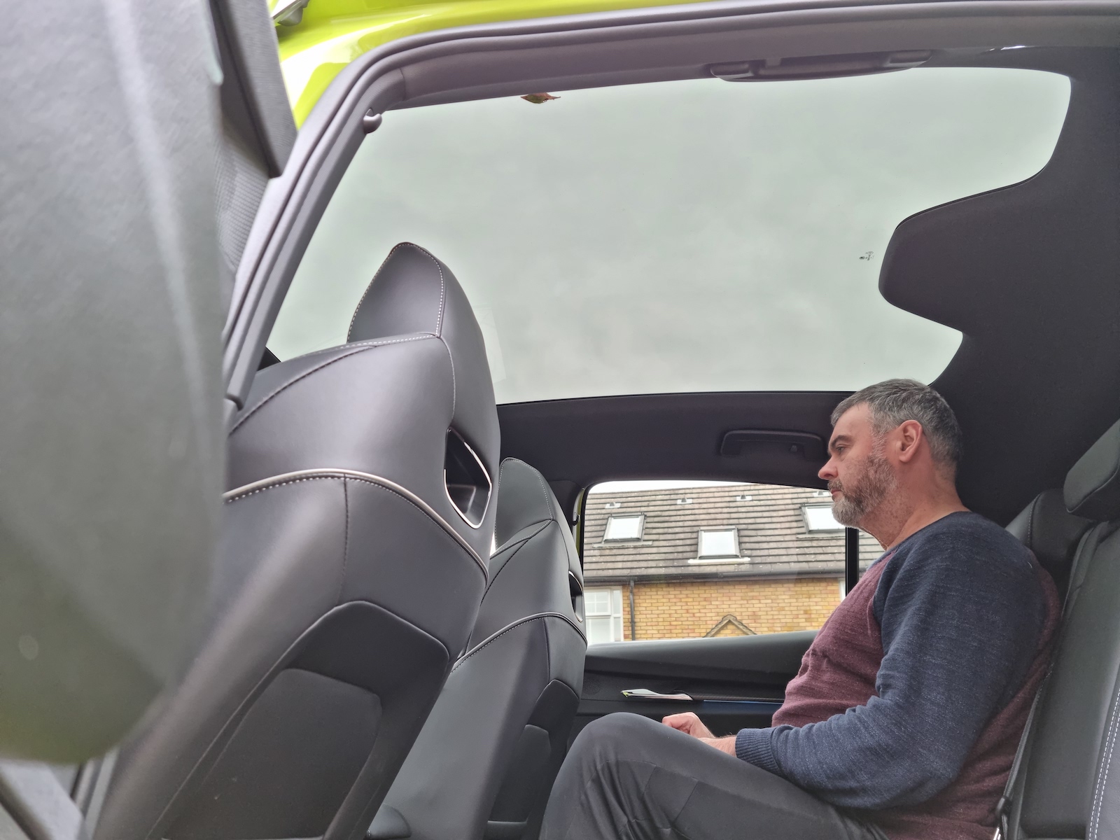 Skoda Enyaq Coupe rear head room with pan roof