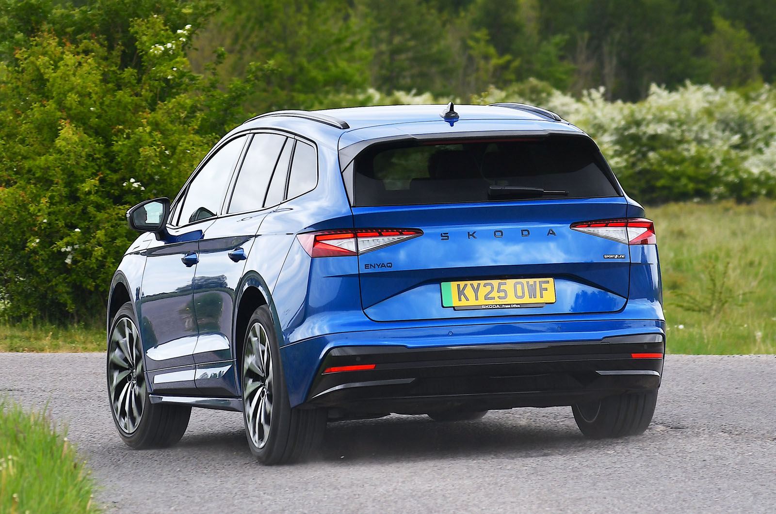 Skoda Enyaq rear cornering