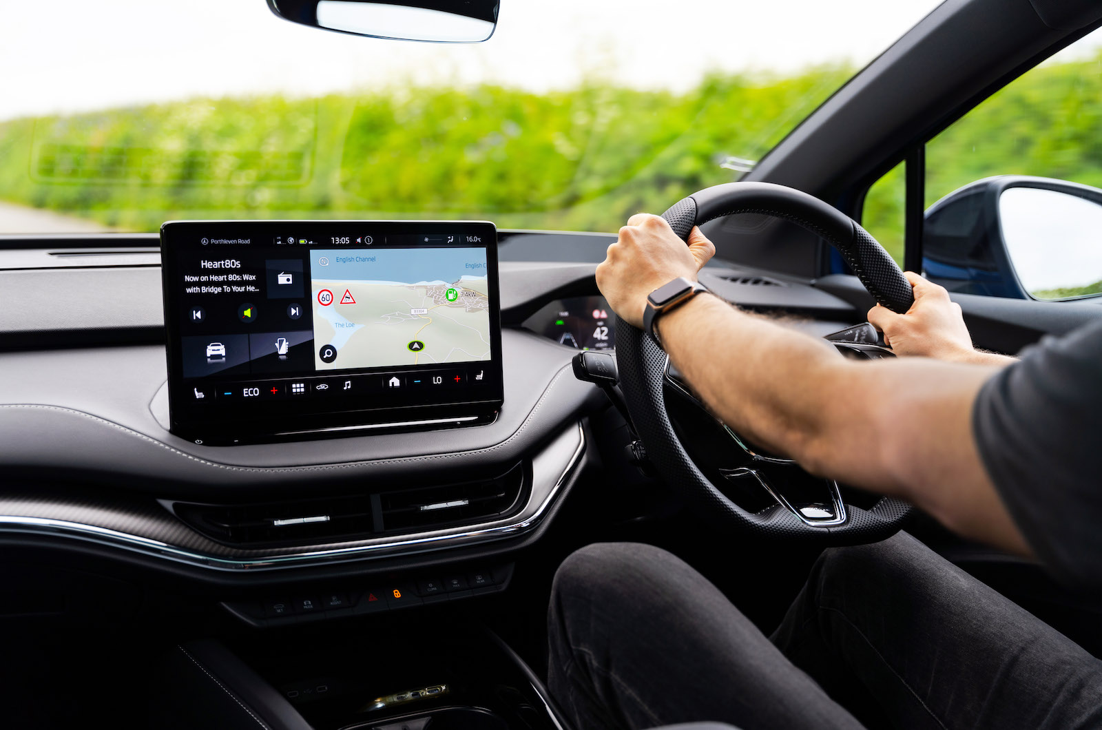 Feel Electric Skoda Enyaq SUV in-car driving