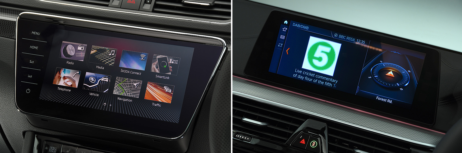 Superb vs 5 Series infotainment