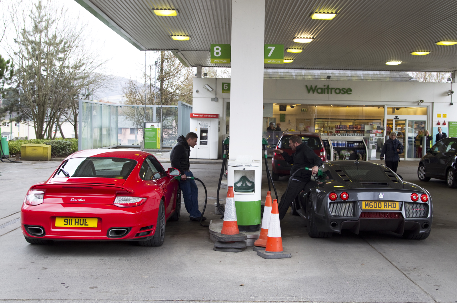 Sports cars willing up with petrol