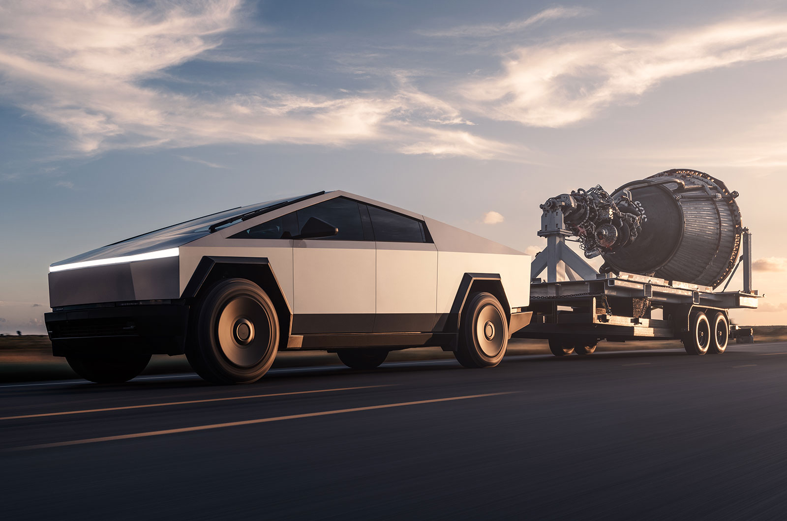 Tesla Cybertruck driving front