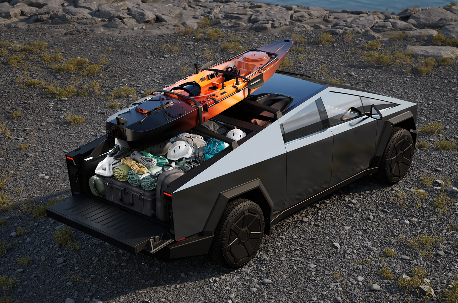 Tesla Cybertruck rear load bed