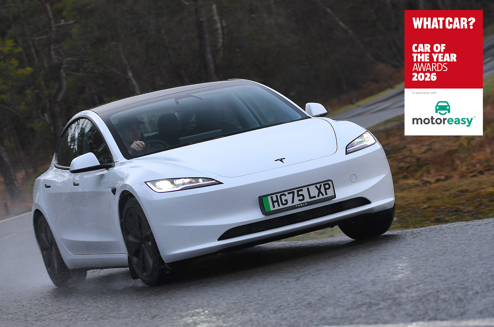 Tesla Model 3 driving