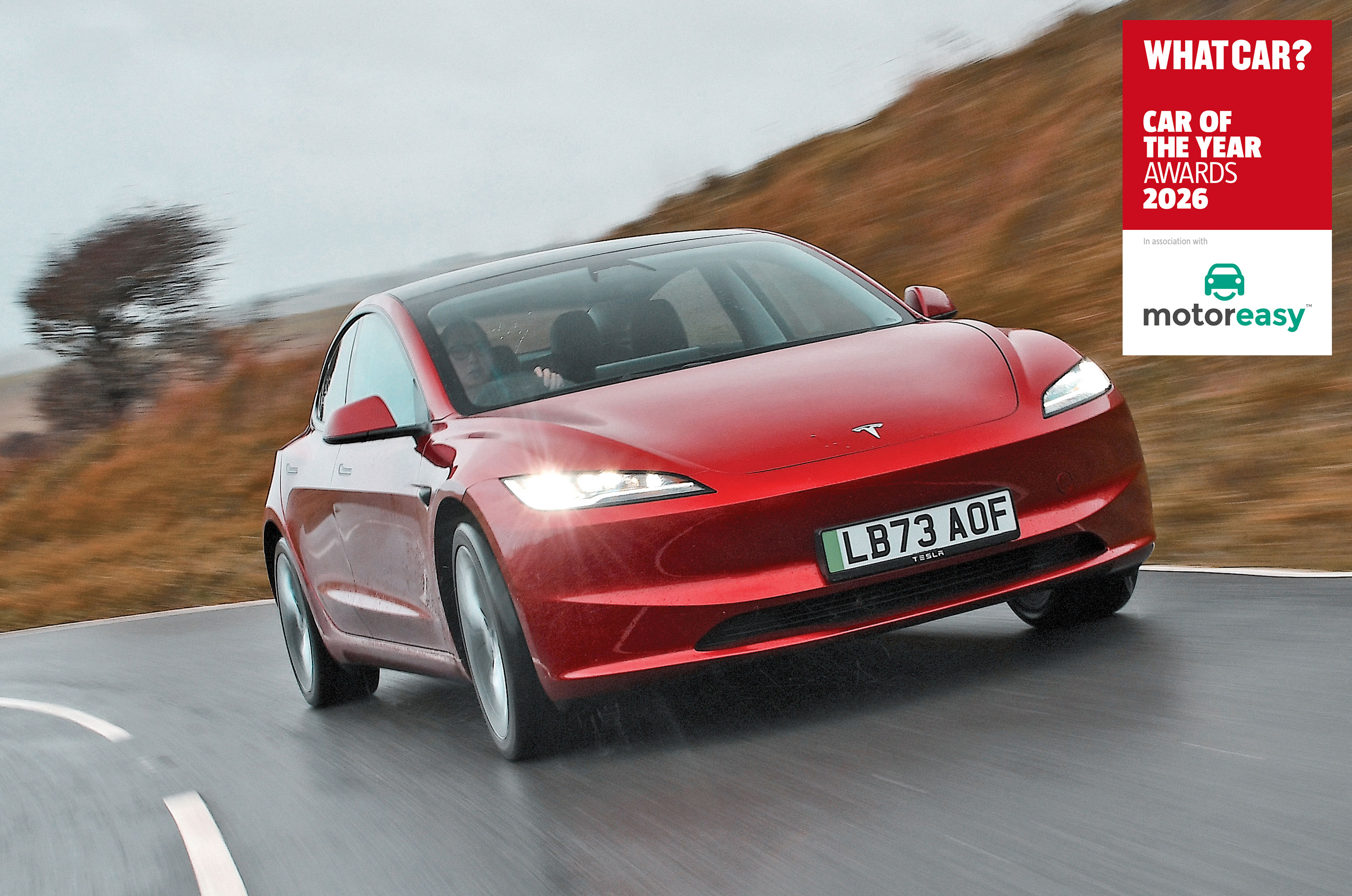 Tesla Model 3 driving