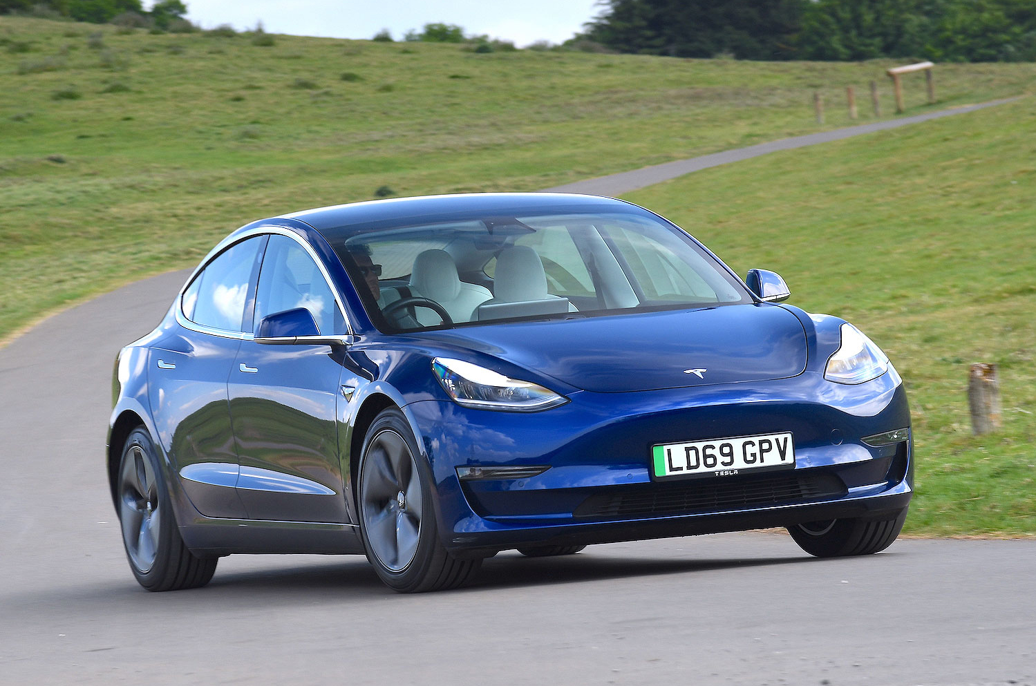 Tesla Model 3 front cornering