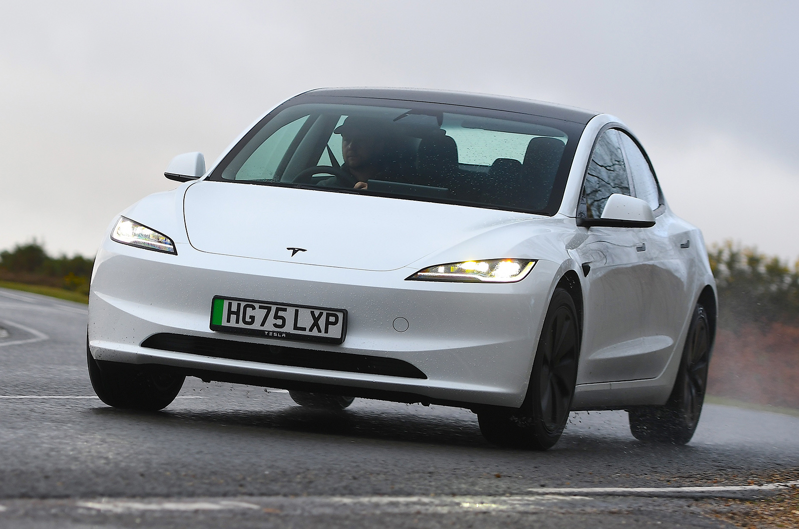 Tesla Model 3 front cornering