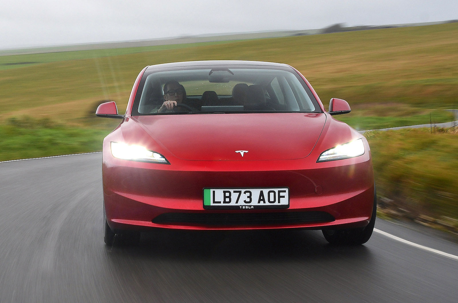 Tesla Model 3 front driving