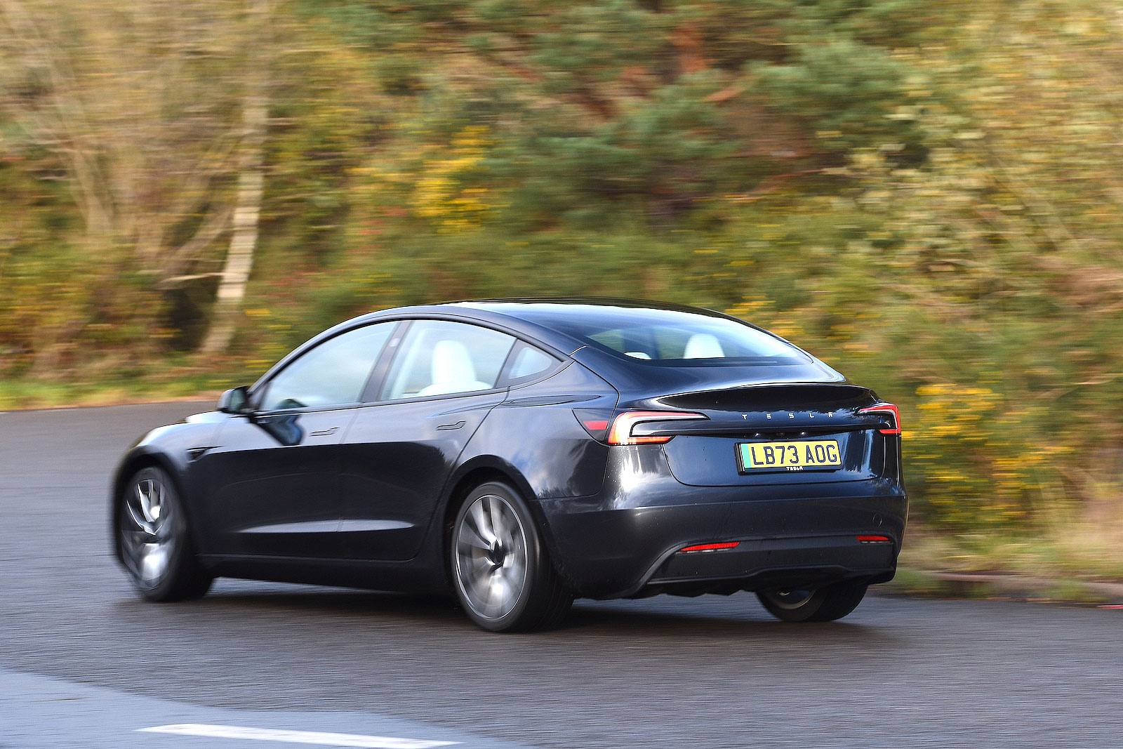 Tesla Model 3 rear cornering