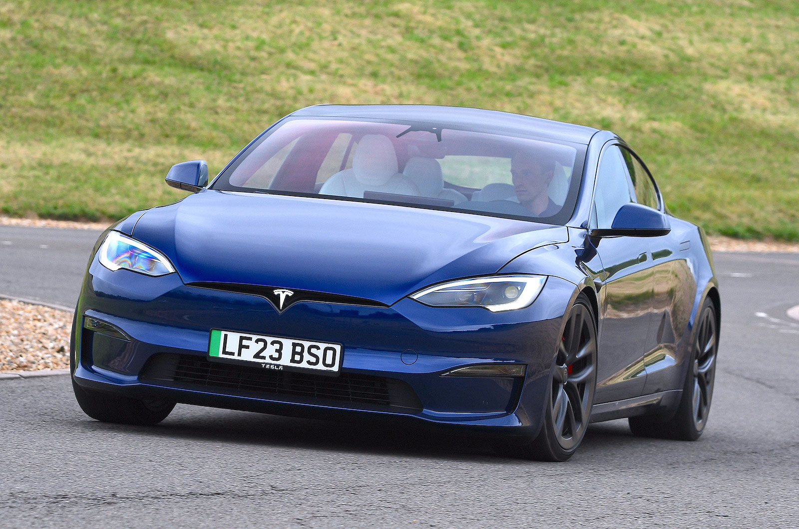 Tesla Model S front cornering