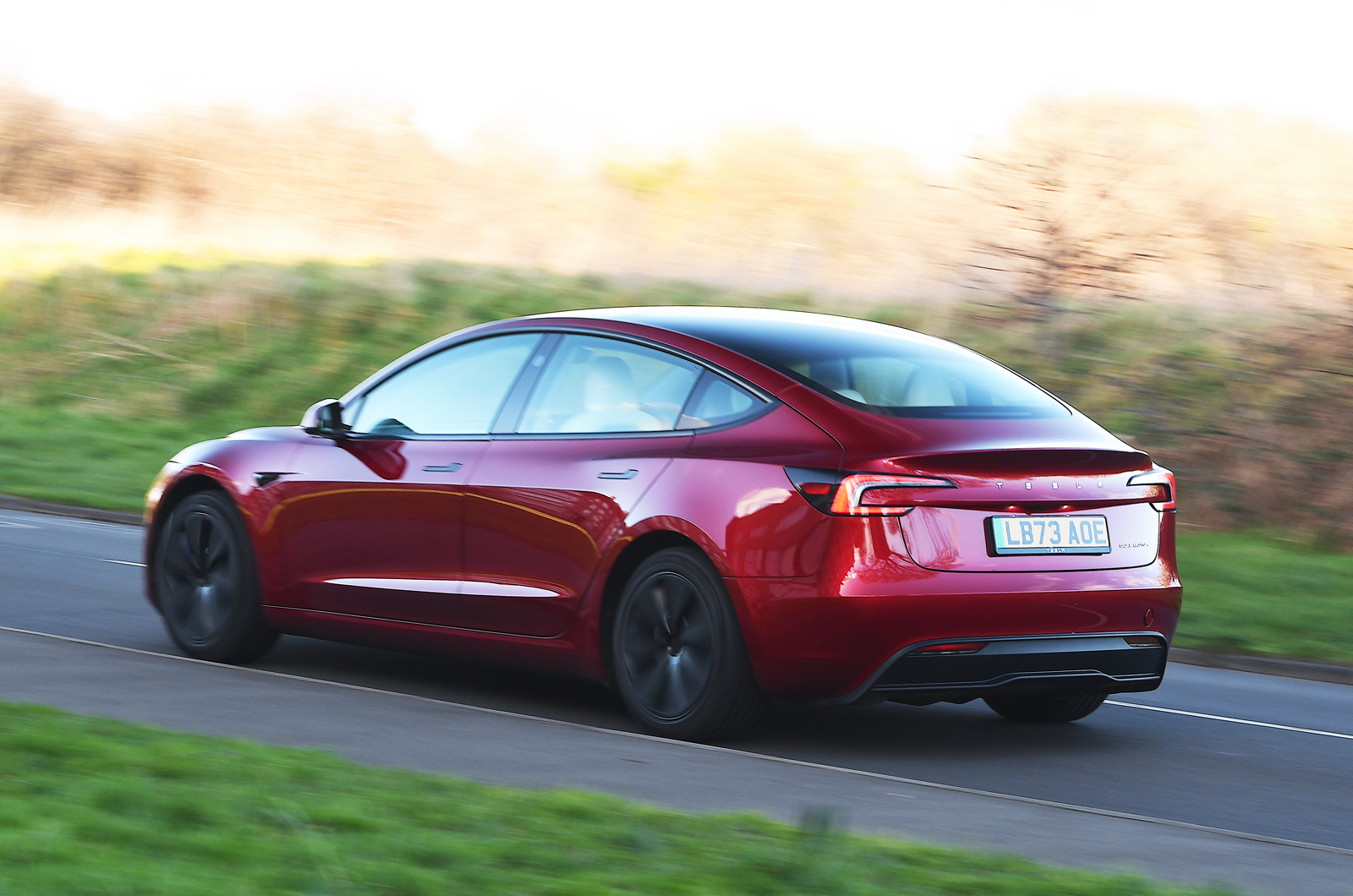 Tesla Model 3 rear action