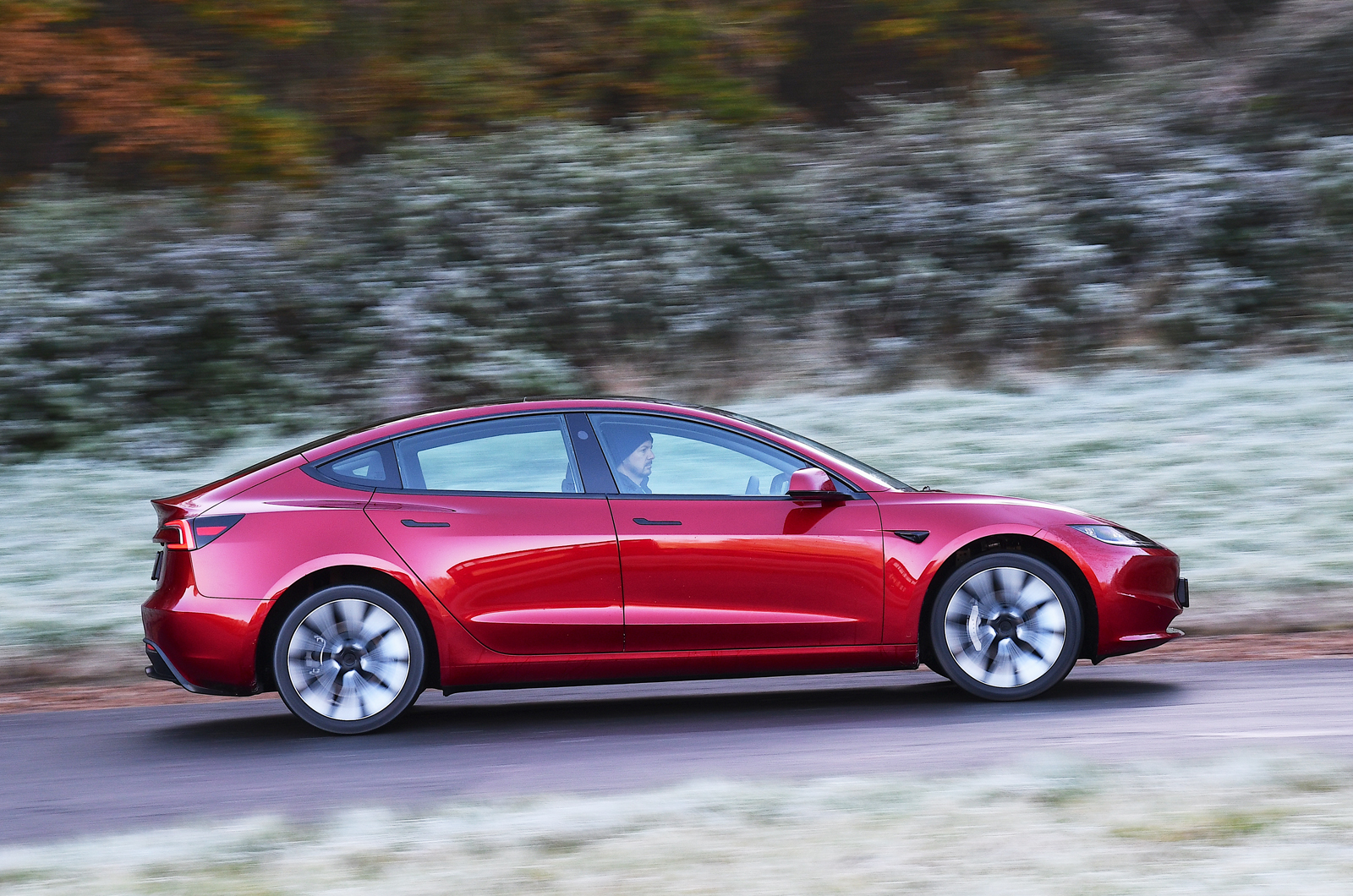 Tesla Model 3 side driving