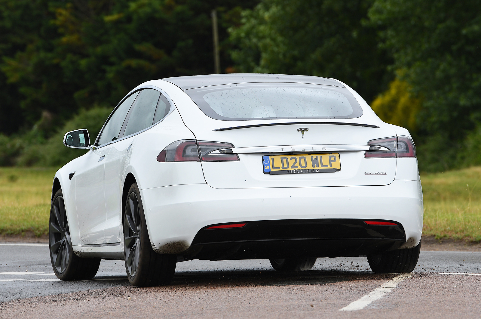 2020 Tesla Model S rear cornering