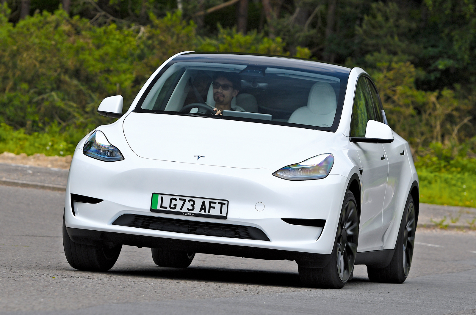 Tesla Model Y front cornering