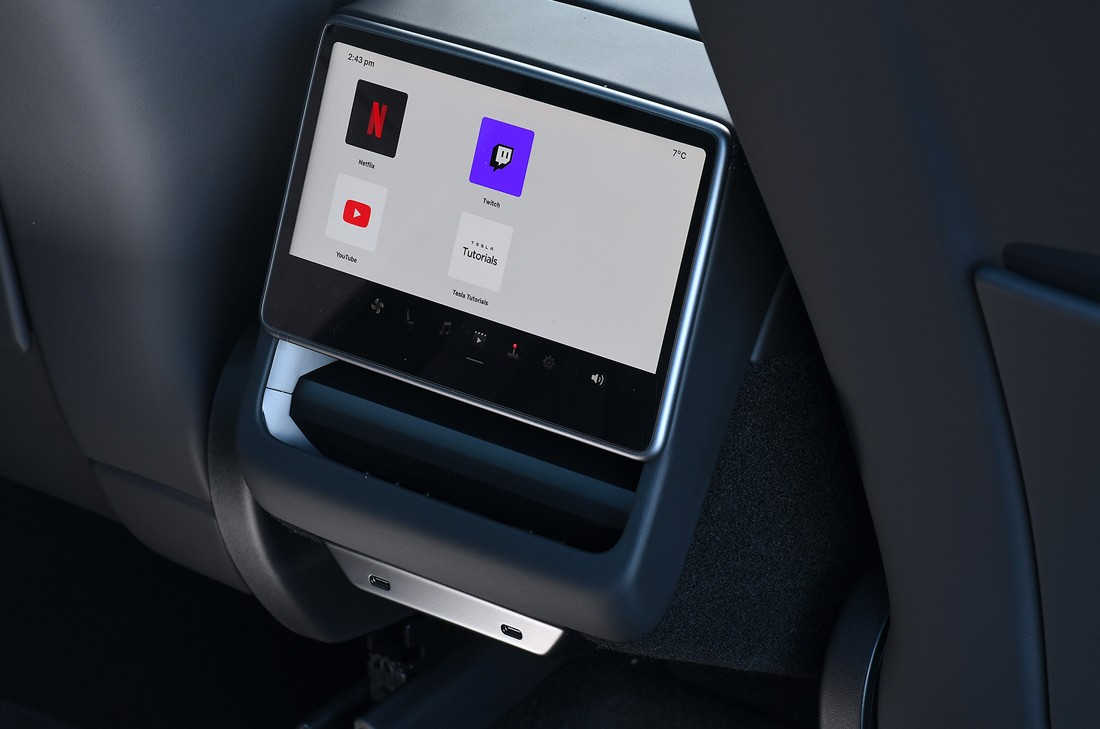 Tesla Model Y rear touchscreen