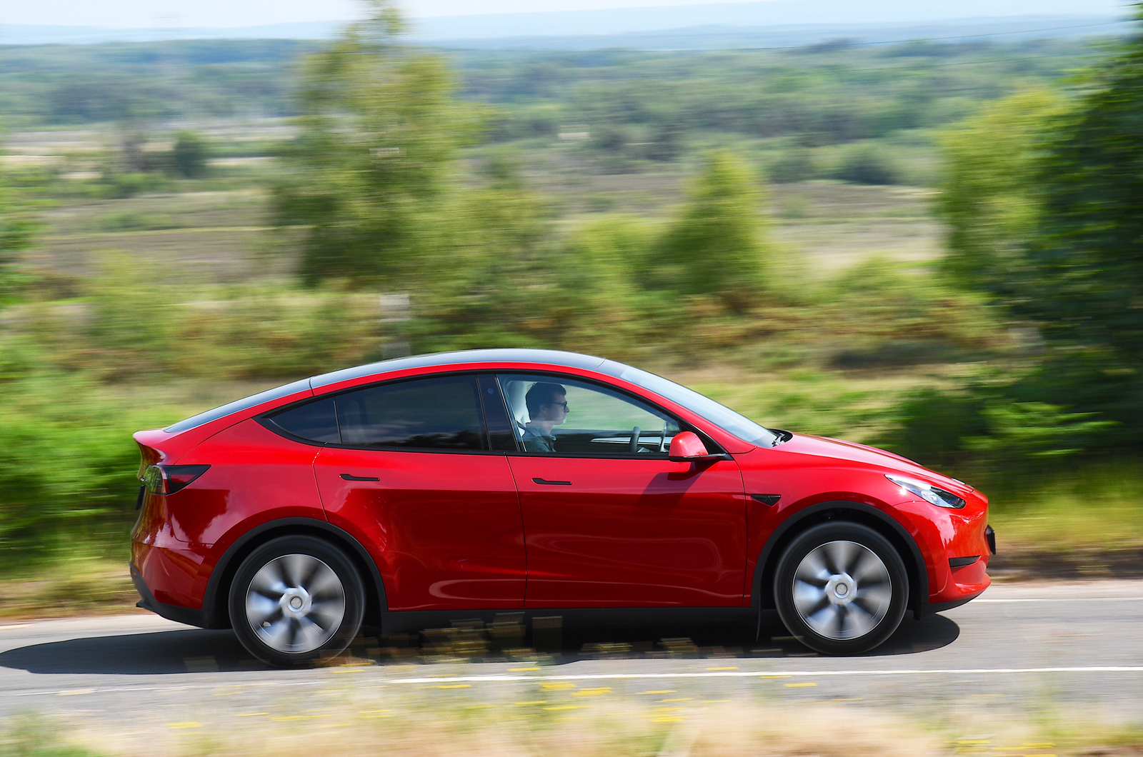 Tesla Model Y side action
