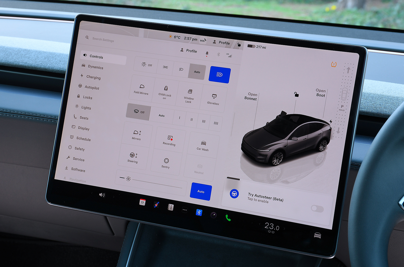Tesla Model Y touchscreen