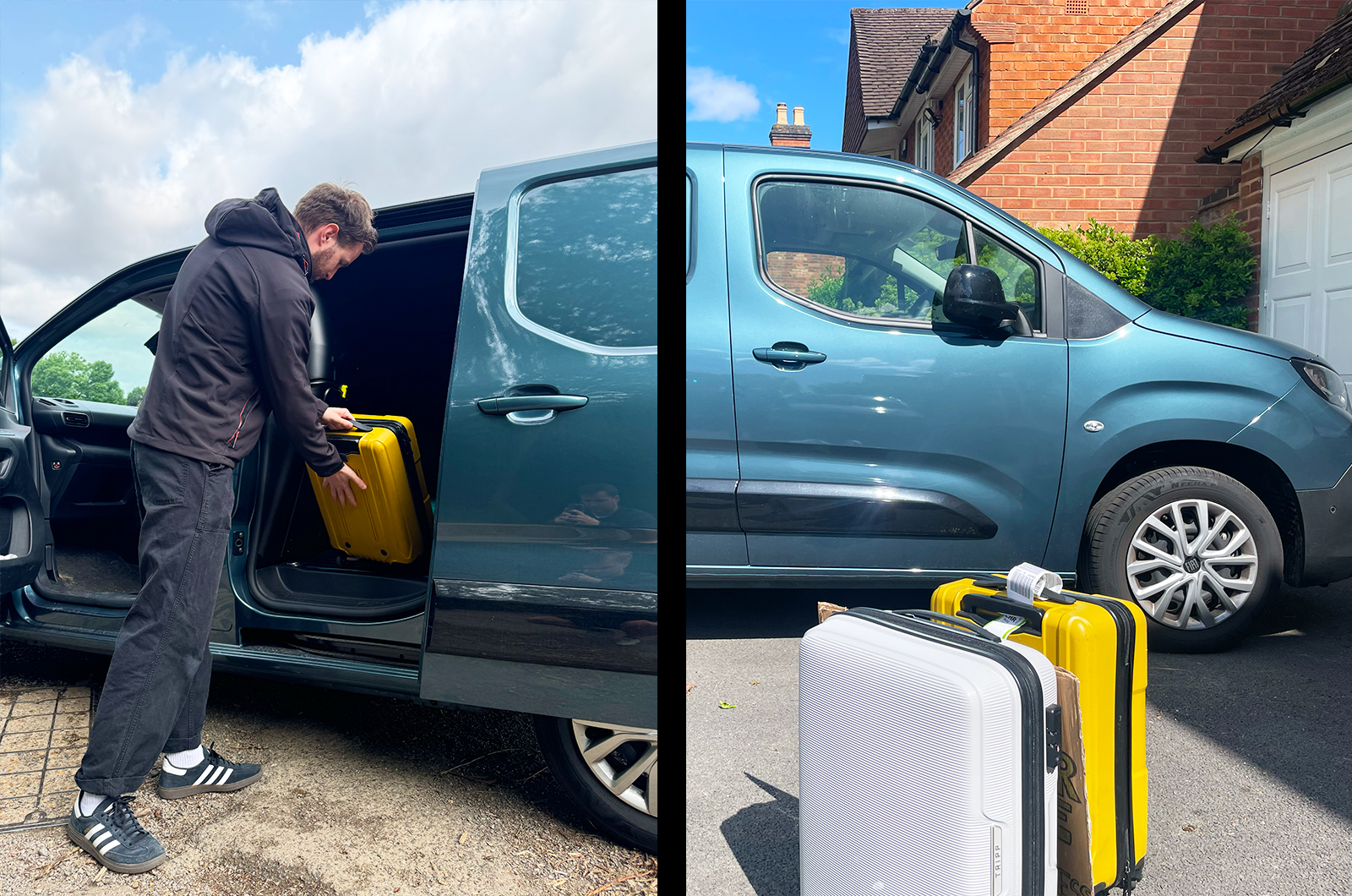 Tom Goodban loading the Doblo with bags