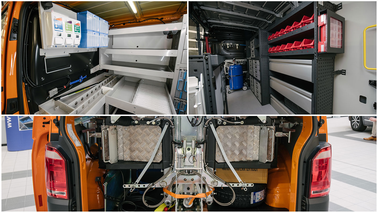 The interior of Volkswagen panel vans can easily be configured into a mobile workshop