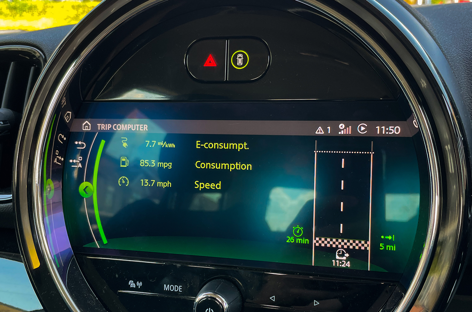 Mini Countryman town trip computer