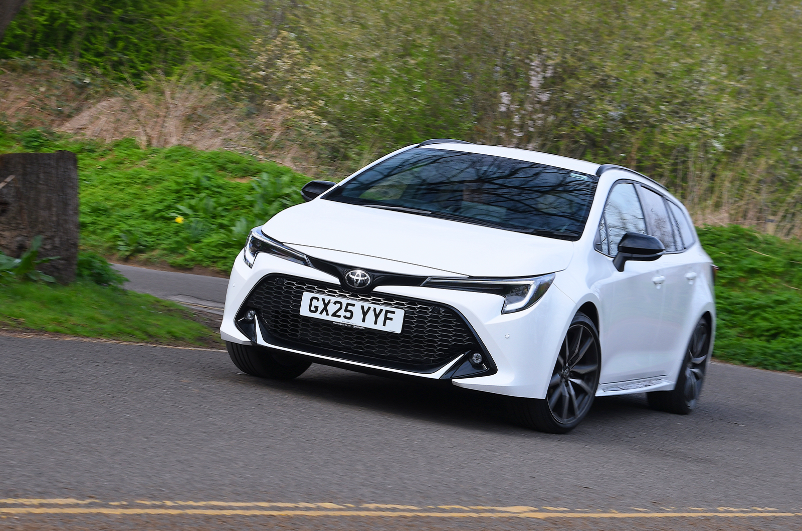 Toyota Corolla Touring Sports long-term test car front cornering