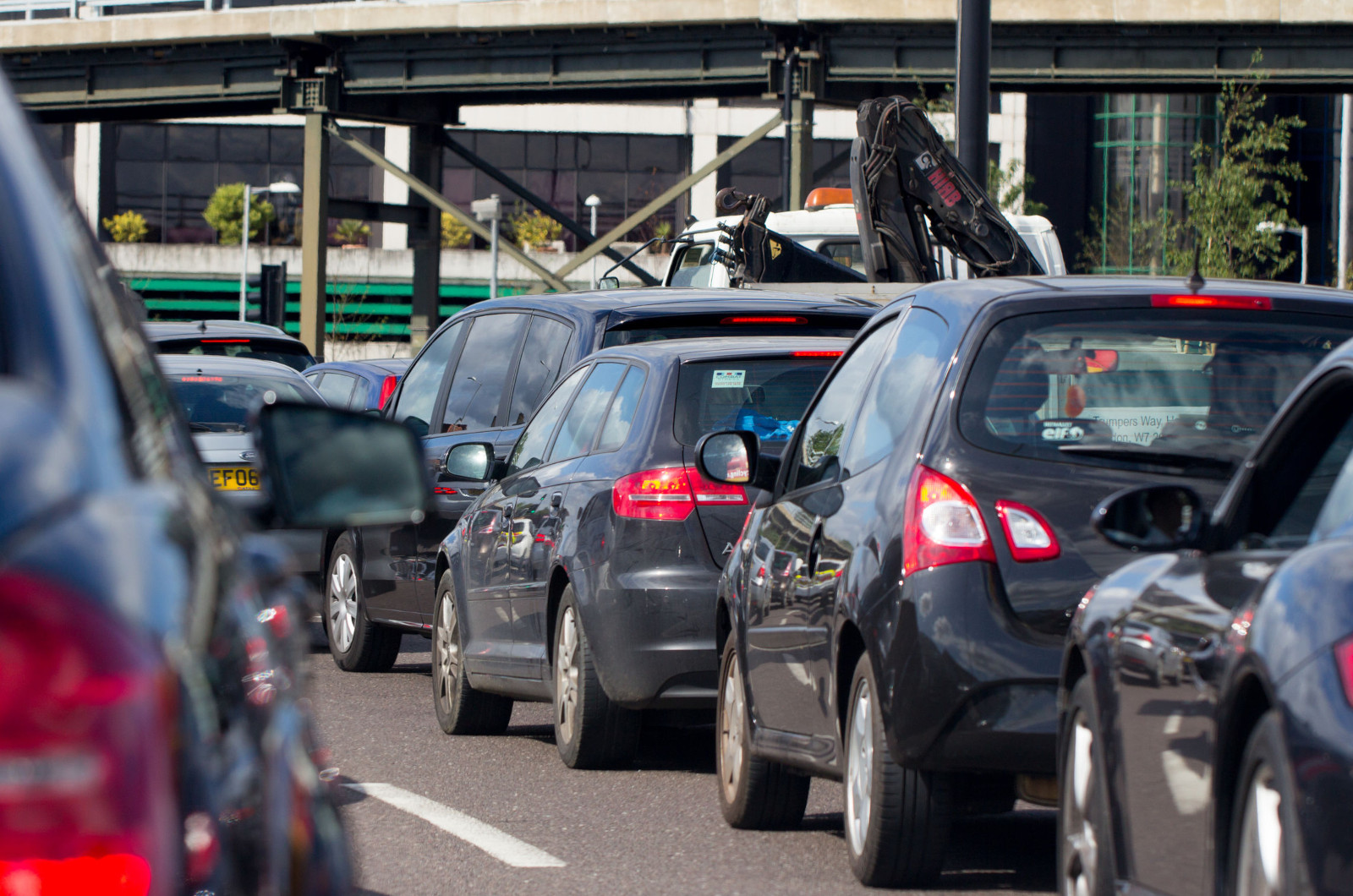 Cars in traffic