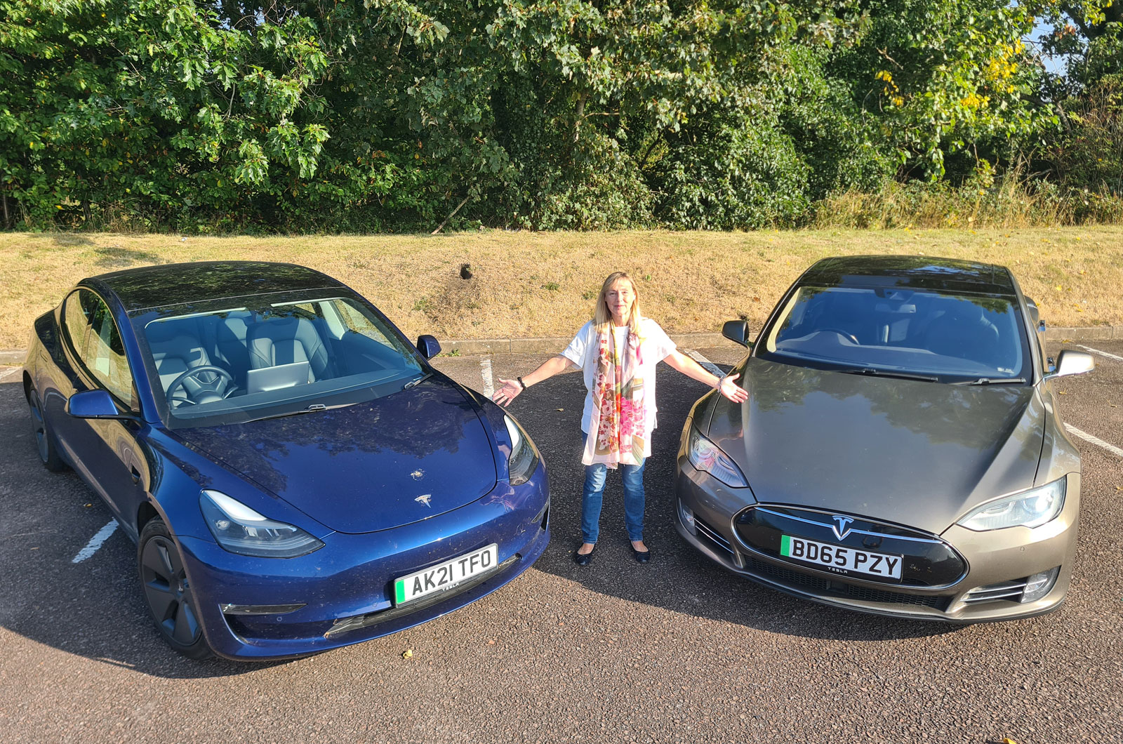 2024 Tesla Model 3 with 2015 Tesla Model S