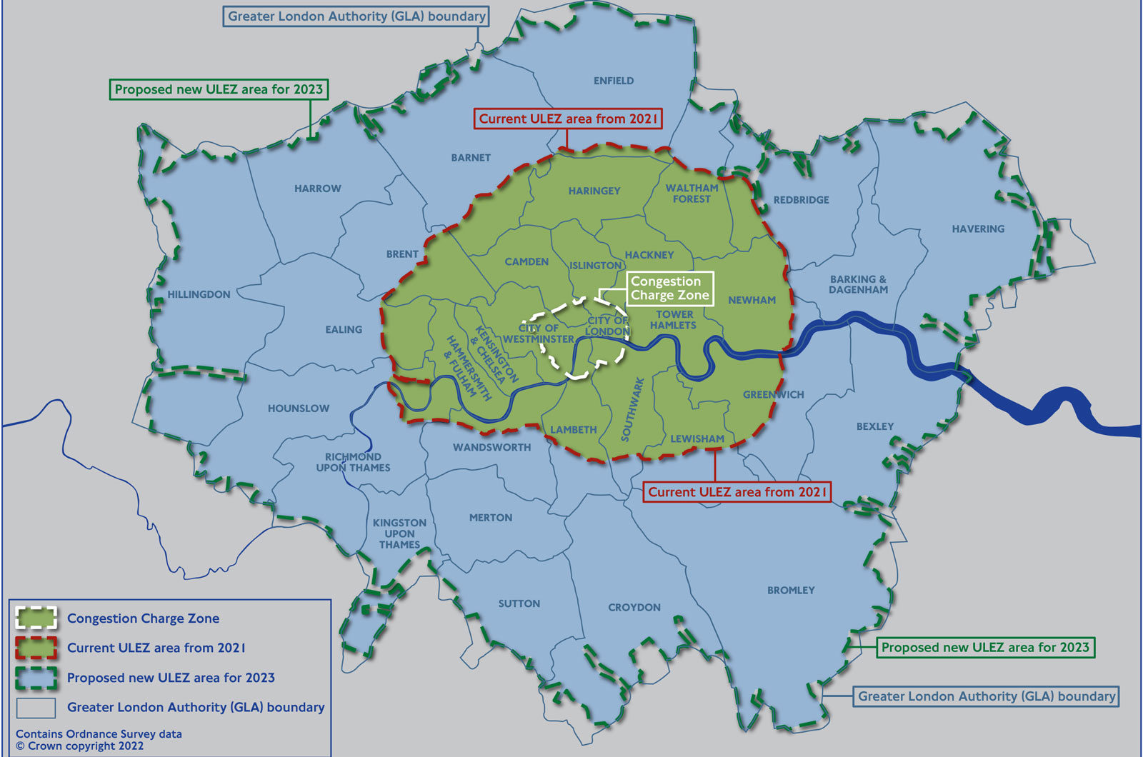Ultra low emission zone map