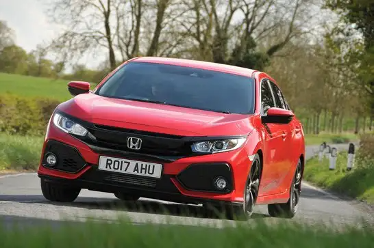 Used Honda Civic front three-quarter driving