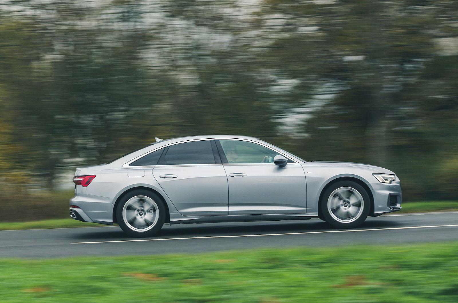 Used Audi A6 saloon 2018-2025 side driving silver