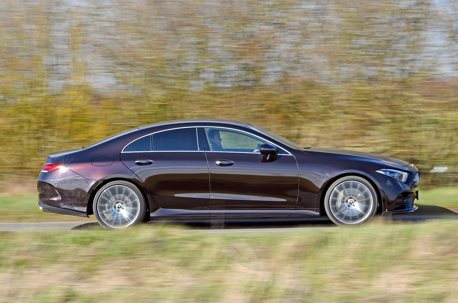 Used Mercedes CLS 2018-2023 panning shot ruby black