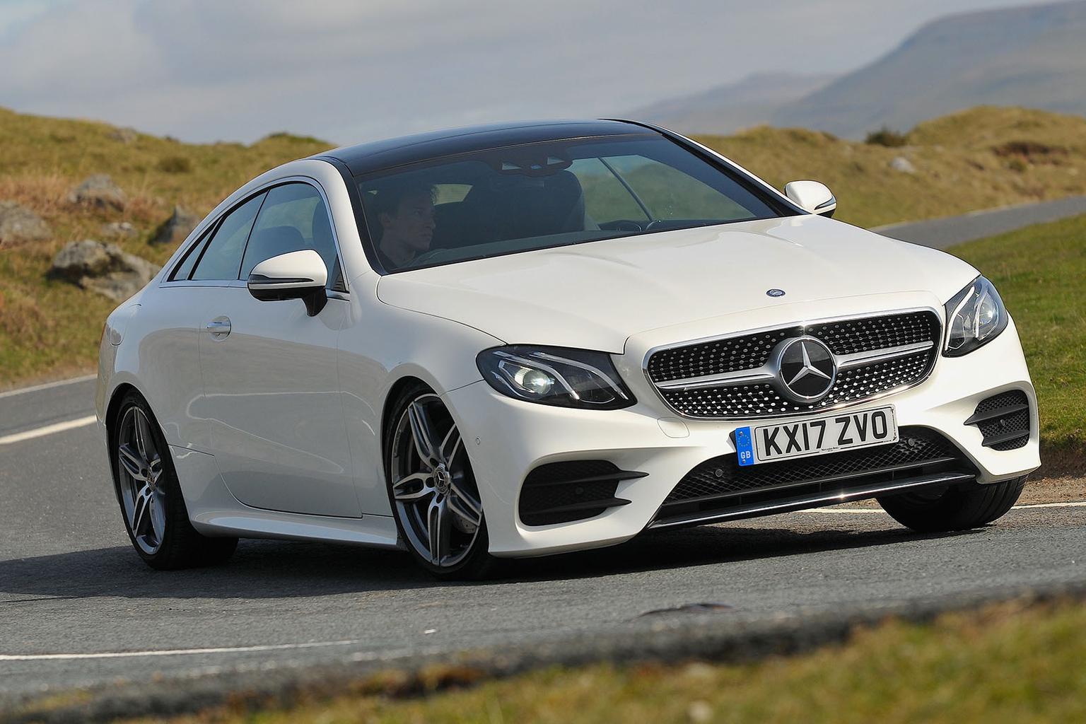 Used Mercedes E-Class Coupé 2017-2023 front cornering white