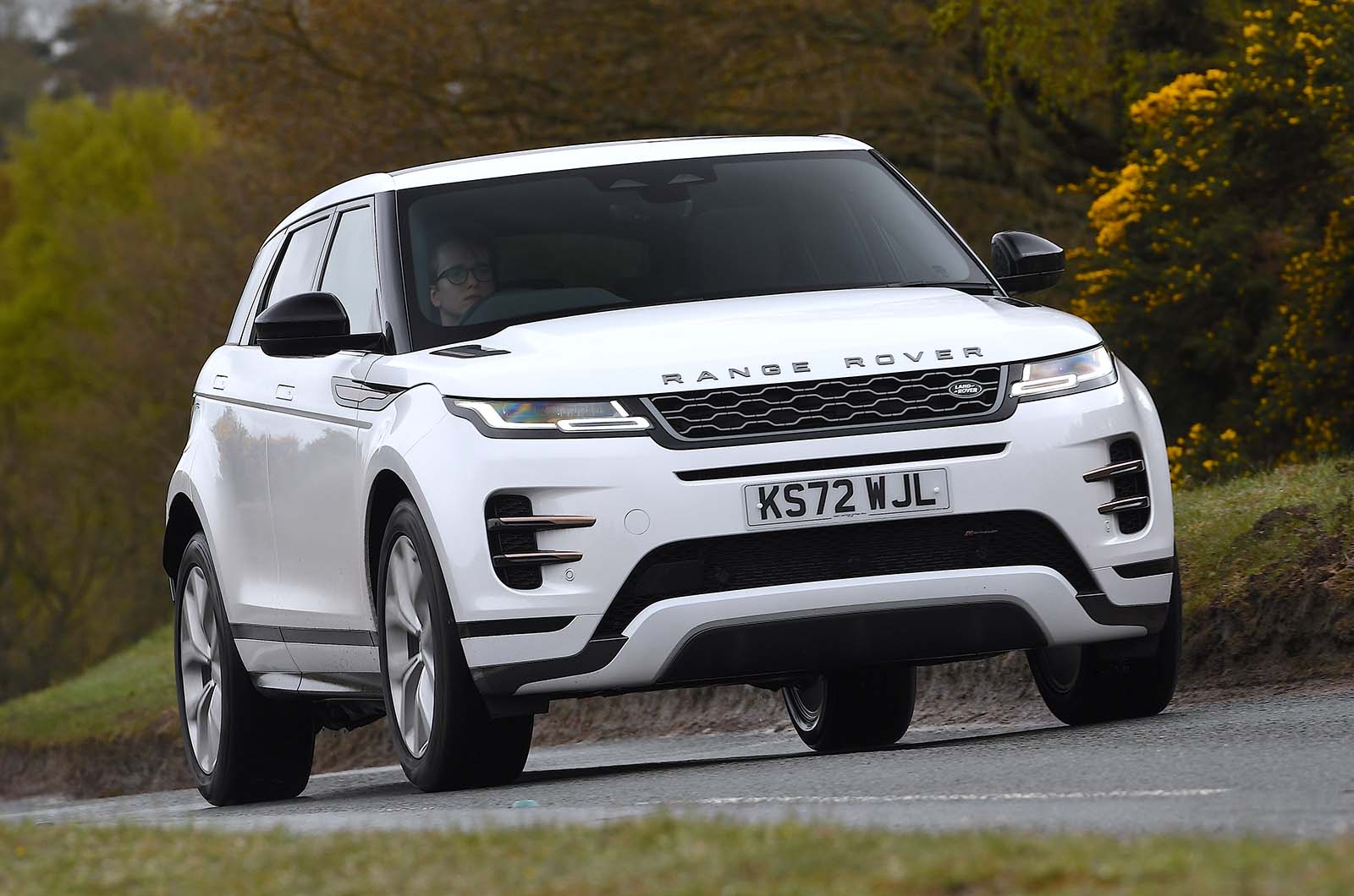 Used Range Rover Evoque 2019-present front driving white