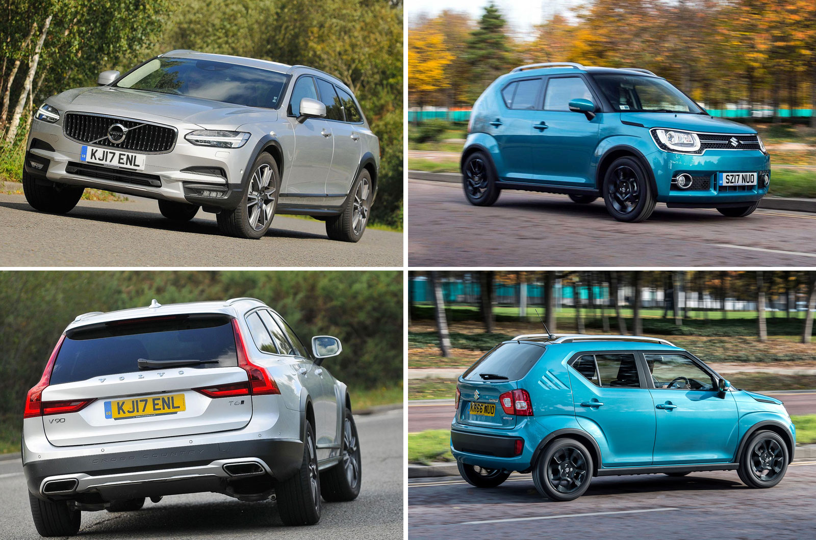 Volvo V90 Cross Country and Suzuki Ignis