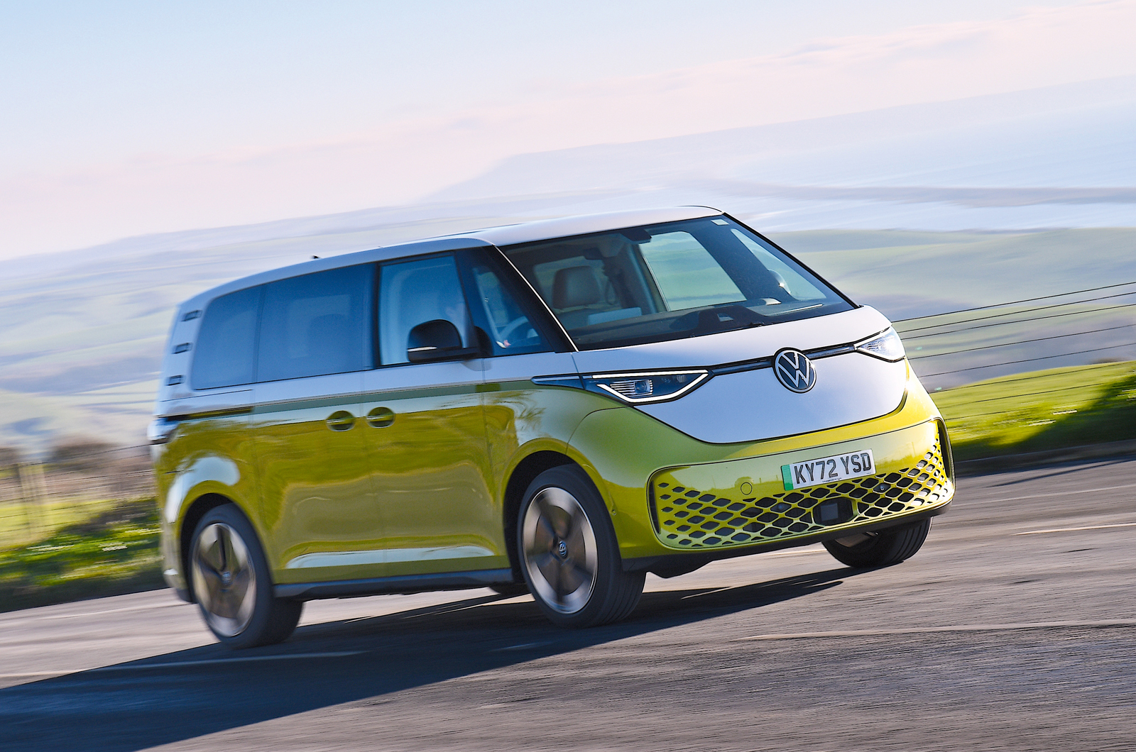 Volkswagen ID Buzz front right driving 2023